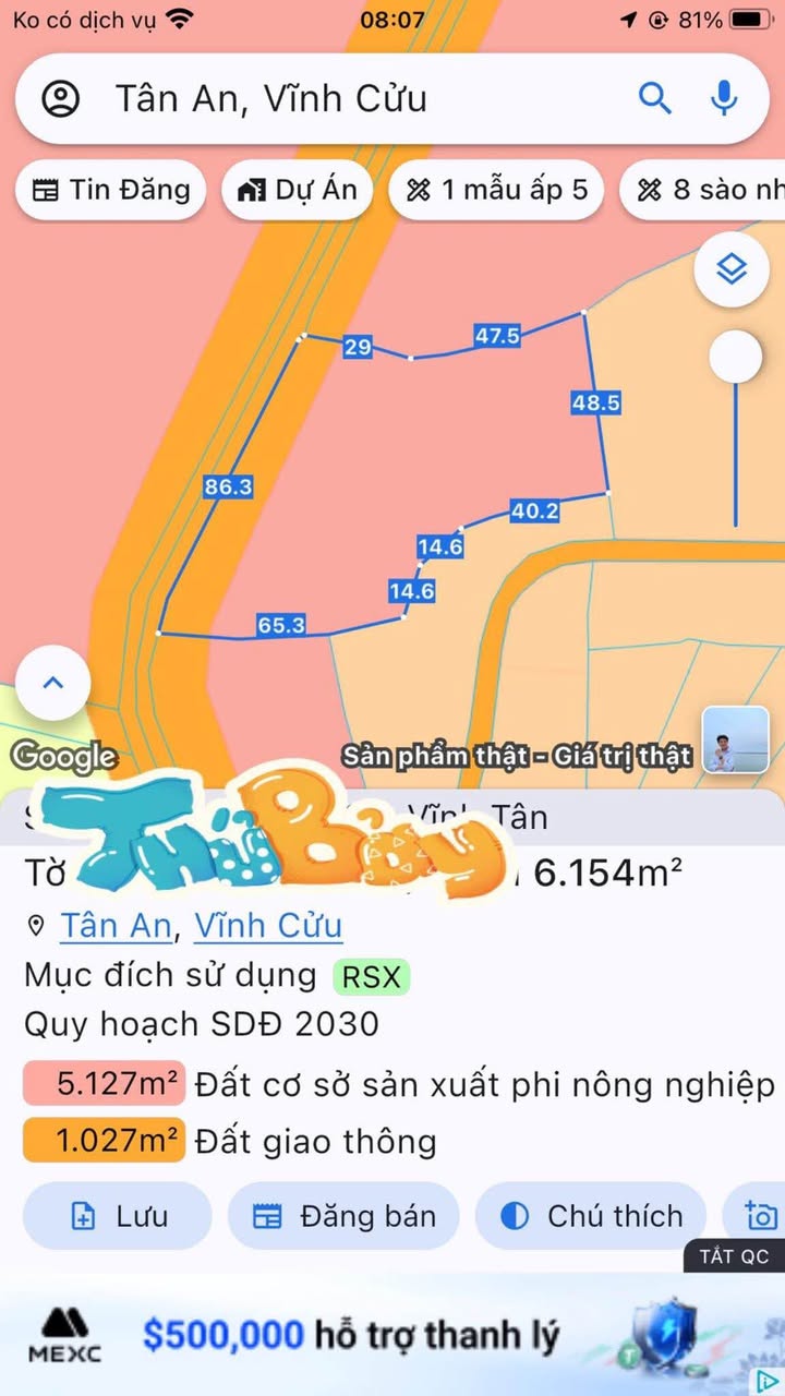 Đất nền 6000m² xã Tân An, huyện Vĩnh Cửu - Thoát nghẹt, giá chỉ 7 tỷ!