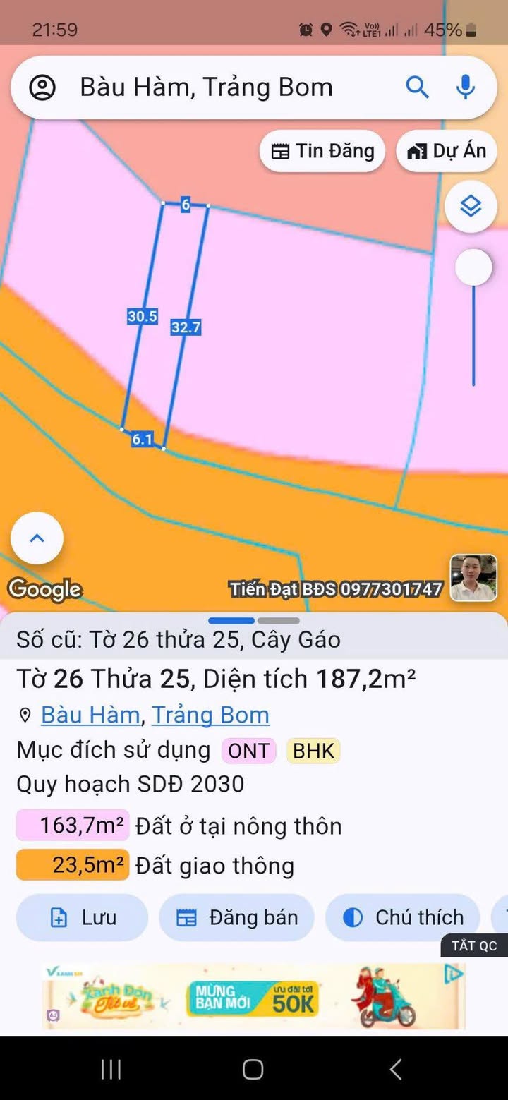 Nhà mặt tiền Vĩnh Tân - Cây Điệp 180m² giá 1.15 tỷ - Cơ hội đầu tư tuyệt vời!