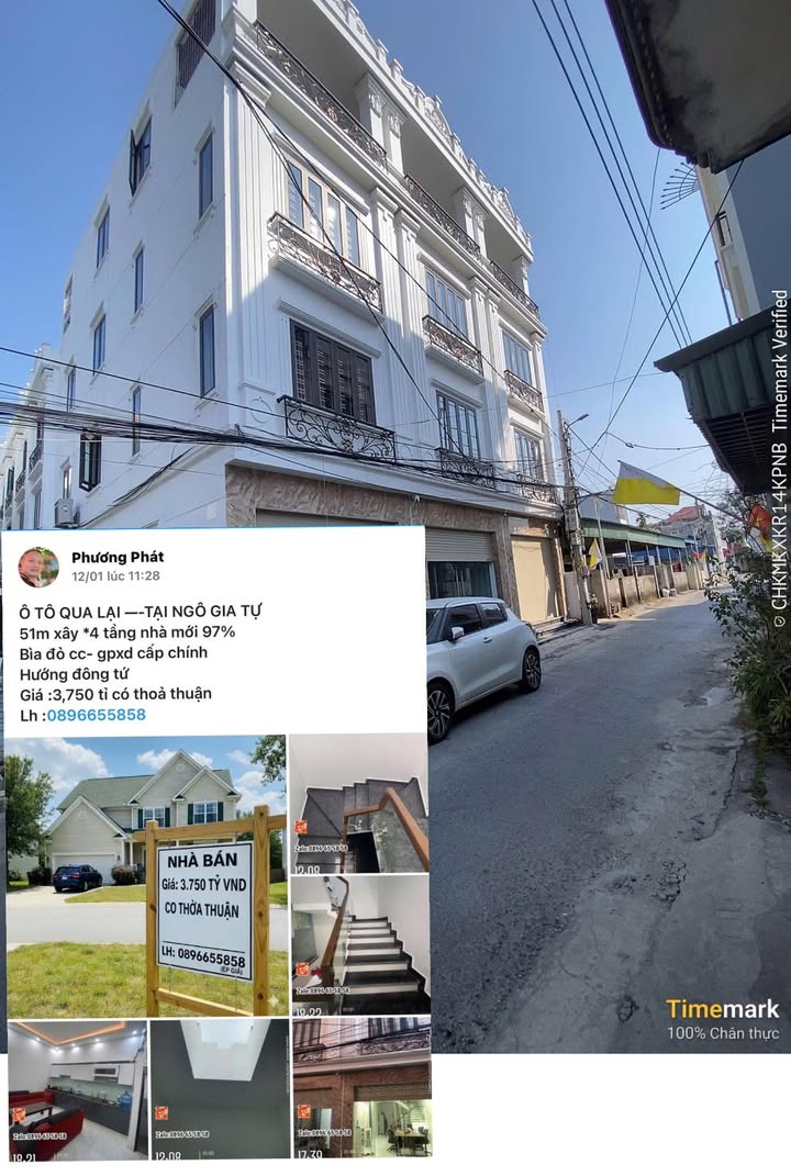 Nhà phố 4 tầng Ngô Gia Tự 51m² giá 3.75 tỷ - Ô tô vào tận nơi!