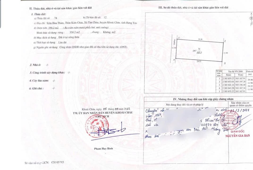 Đất nền 350m² Xã Kiến Châu - Sổ đỏ chính chủ, thuận tiện kinh doanh!