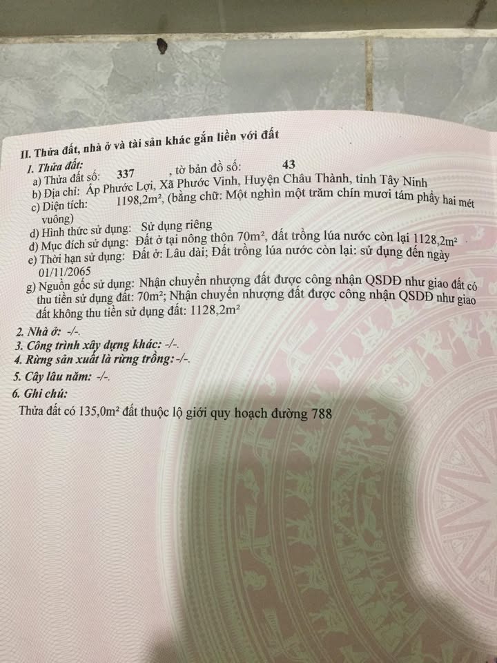 Bán đất xã Phước Vinh, huyện Châu Thành, 70m² - Gần chợ, tiện ích đầy đủ!
