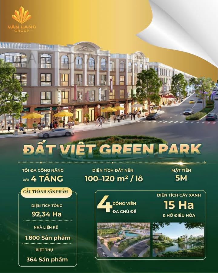 Đất nền Đất Việt Green Park 120m² giá thỏa thuận - Đầu tư bền vững cho tương lai!