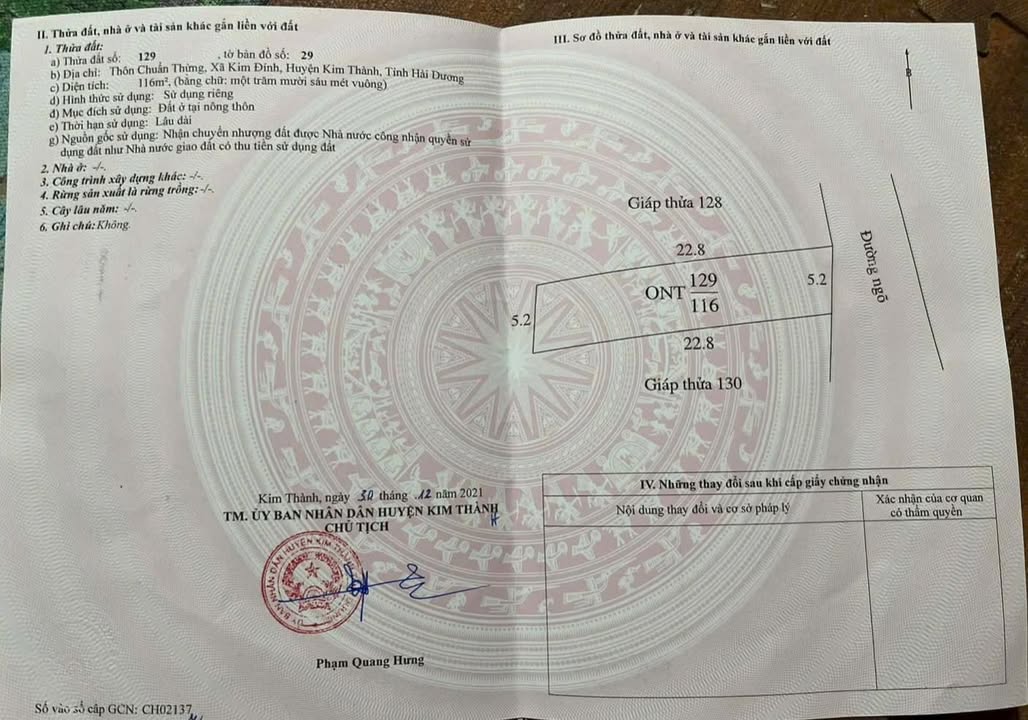 Đất nền Kim Đính, Hải Dương 116m² giá 500 triệu - Cắt lỗ gấp!