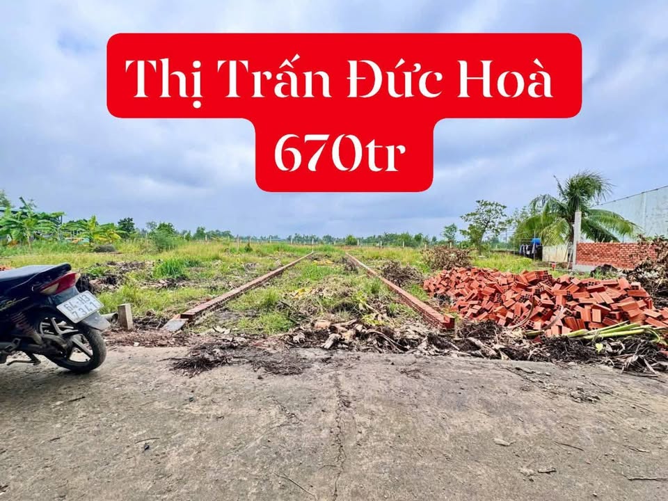 Đất thổ cư Thị trấn Đức Hòa 108m² giá 670 triệu - Gần chợ thuận lợi!