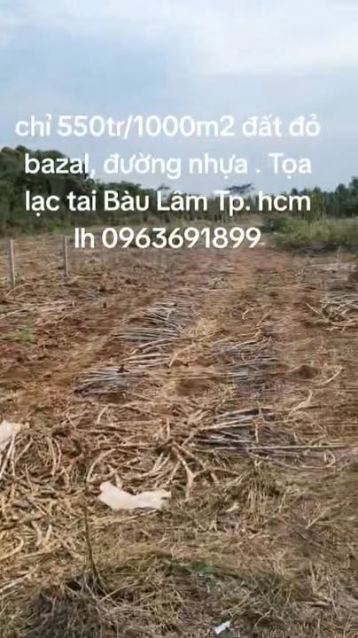 Đất nền Bàu Lâm 1000m² giá 550 triệu - Cơ hội đầu tư hấp dẫn!