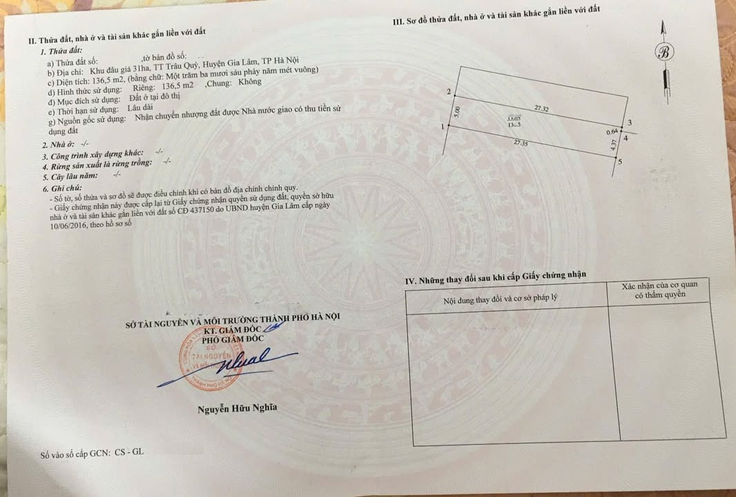 Đất đấu giá KĐT 31ha Trâu Quỳ 135m² giá thương lượng - Đầu tư sinh lời tốt!