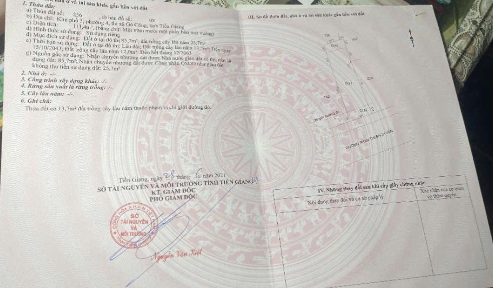 Đất mặt tiền đường Phan Thị Bạch Vân, Gò Công 111m² giá chỉ 1.1 tỷ - Cơ hội đầu tư hấp dẫn!