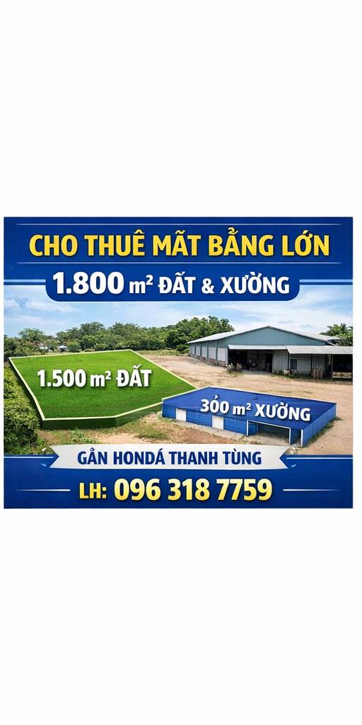Cho thuê kho xưởng Đặng Xuân Bảng - 1800m² giá 15 triệu/tháng - Không thể bỏ lỡ!