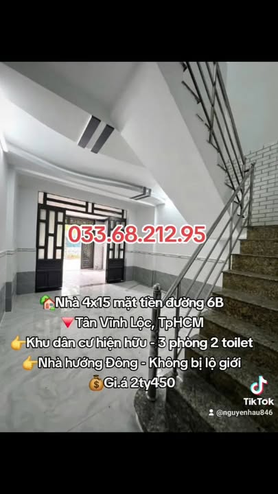 Nhà mặt tiền đường 6B, Vĩnh Lộc B, 60m² chỉ 2.45 tỷ - Hướng Đông, không lộ giới!