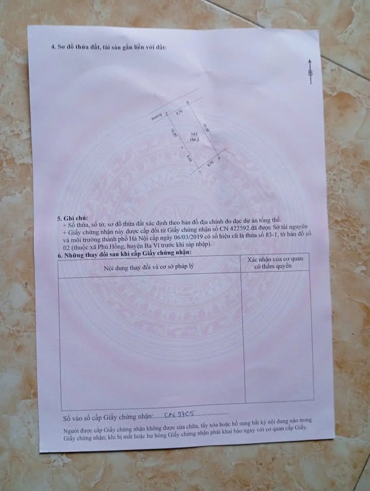 Lô đất thổ cư 184,2m² tại La Thượng, Ba Vì - Giá chỉ 3 tỷ!