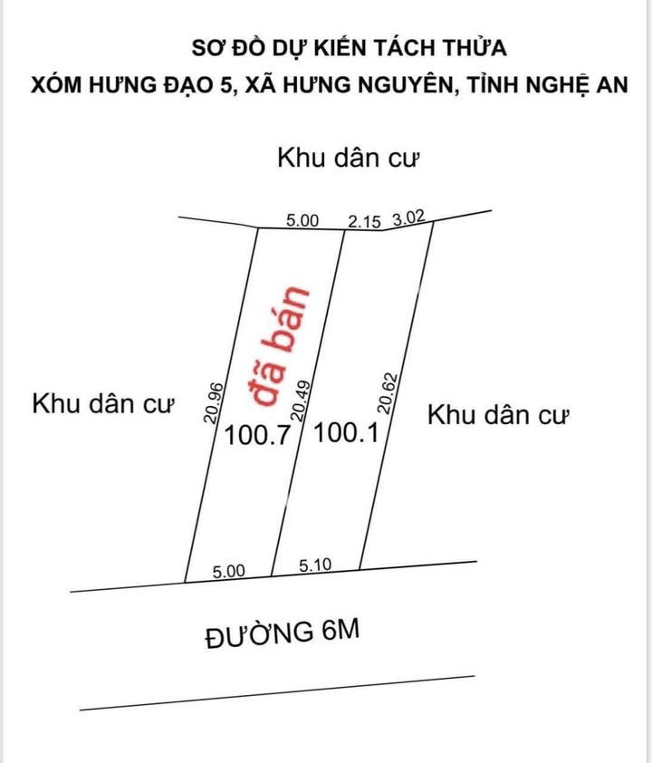 Đất Xóm 5 Hưng Đạo 100m² giá 2 tỷ - Đường 6m thuận tiện!