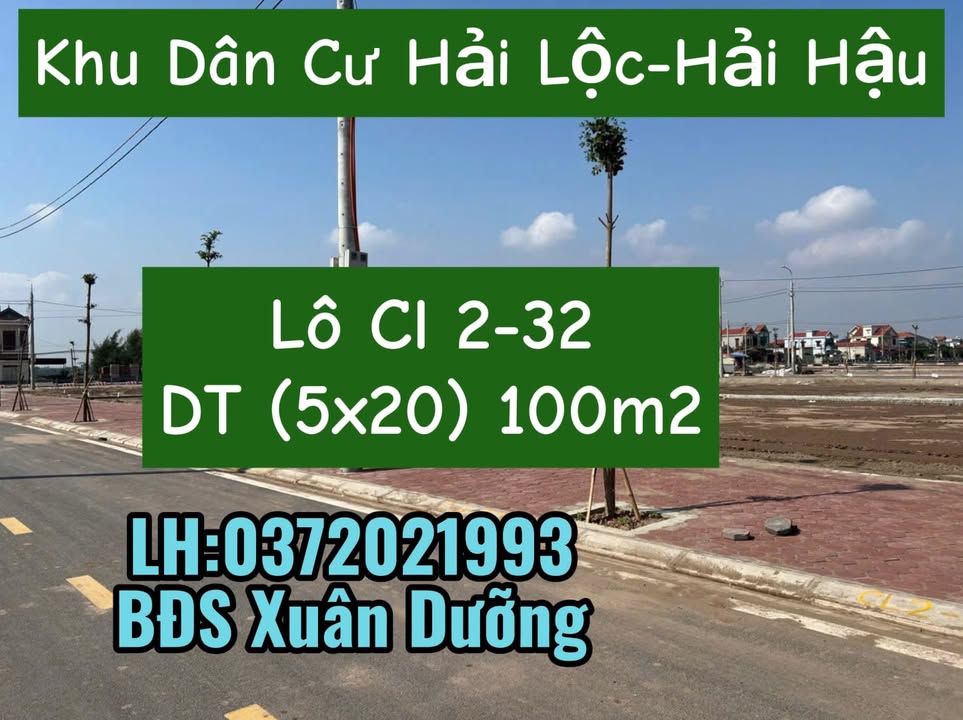 Đất Khu Dân Cư Hải Lộc, Hải Hậu, Nam Định 100m² - Đầu tư sinh lời ngay!