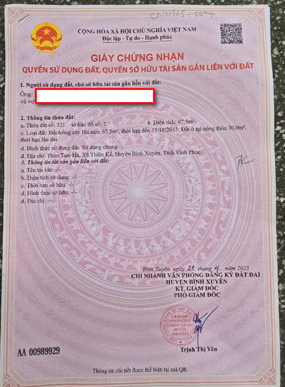 Lô đất chính chủ 97.5m² tại xã Thiện Kế, giá chỉ 980 triệu - Cơ hội đầu tư tuyệt vời!