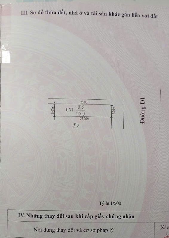 Bán mặt tiền D1, Thuận An - 115m² - Chính chủ, sổ hồng đầy đủ!