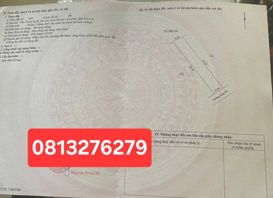 Đất nền Chư Sê, Gia Lai 620m² giá 285 triệu - Đầu tư sinh lời ngay!