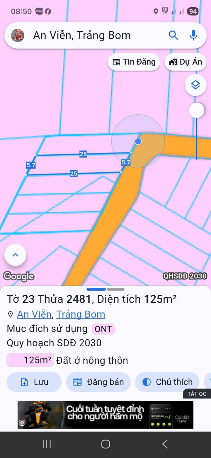 Đất thổ cư An Viễn 142m² giá chỉ 600 triệu - Cơ hội đầu tư tuyệt vời!