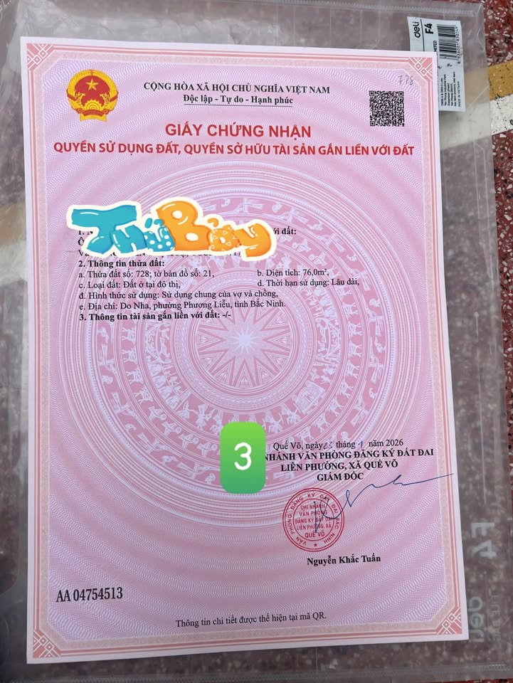 Đất nền KCN Quế Võ 1, Bắc Ninh 76m² giá 2 tỷ - Cơ hội đầu tư lý tưởng!