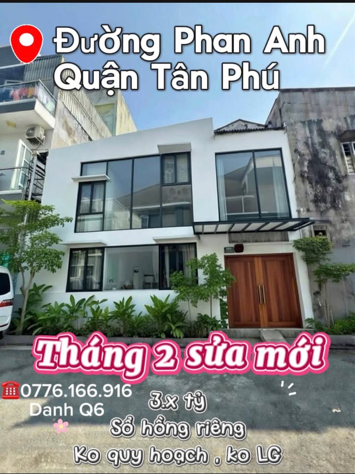 Nhà phố Phan Anh, Quận Tân Phú - 49m² giá 3.33 tỷ, Sổ hồng chính chủ, Hẻm xe tải thông