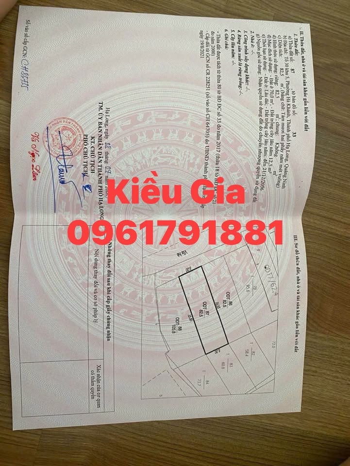 Đất mặt phố Đôi Cây, Hà Khánh 82.5m² giá 1.8 tỷ - Cơ hội đầu tư lý tưởng!