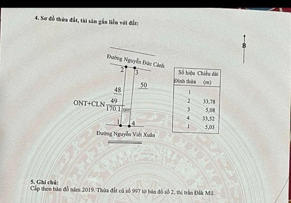 Đất nền 2 mặt đường Nguyễn Viết Xuân - Đắk Mil - Diện tích 165m² - Cơ hội đầu tư lý tưởng!
