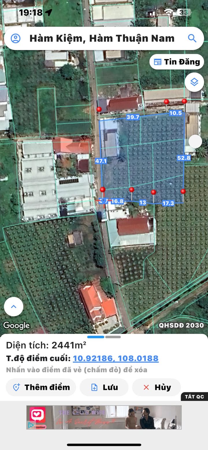 Đất nền 2440m² đường N47, xã Hàm Kiệm - Tiện ích xung quanh đầy đủ!