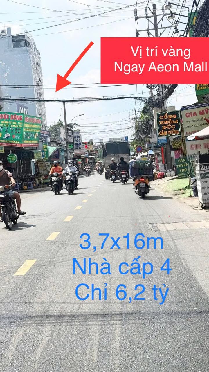 Bán FrontHouse Tân Kỳ Tân Quý 59m² giá 6.2 tỷ - Kinh doanh sầm uất bên Aeon Mall!