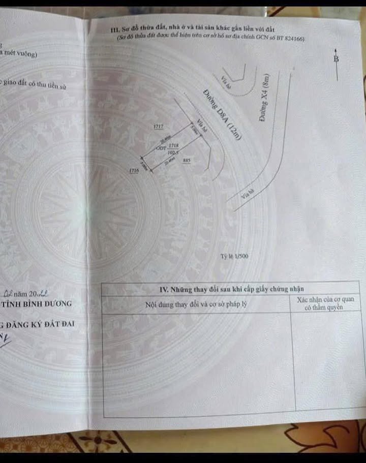 Đất nền đường D8, Huyện Bàu Bàng, 102m² giá 2.1 tỷ - Vị trí đẹp, đối diện chợ Giá rẻ!