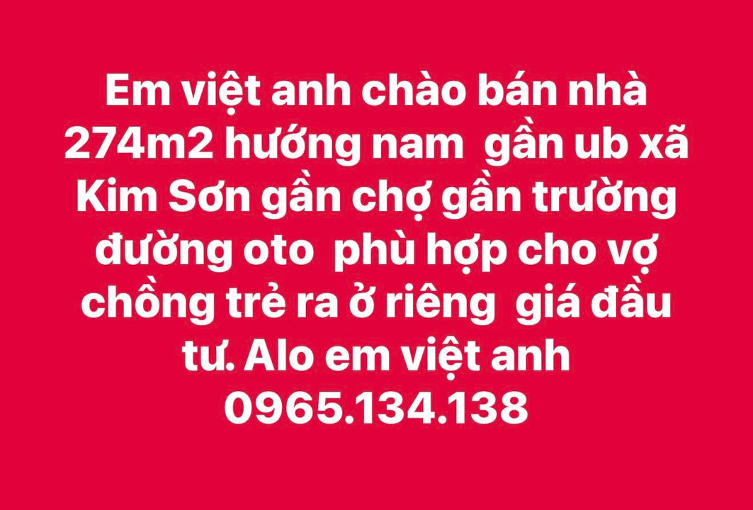Nhà riêng Xã Kim Định 274m² giá đầu tư - Hướng Nam gần chợ và trường học!