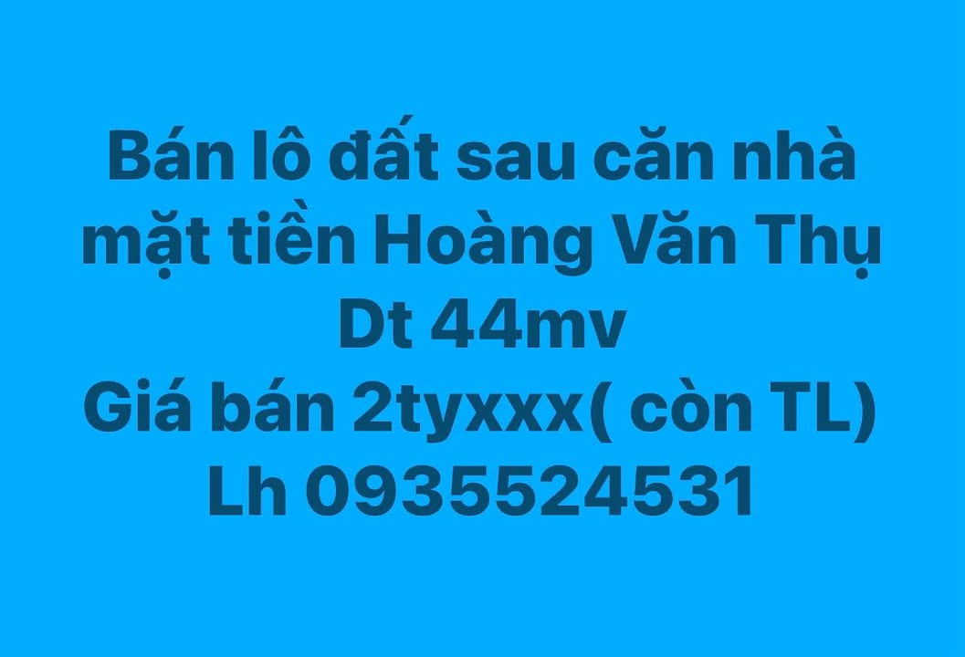 Đất nền mặt tiền đường Hoàng Văn Thụ, TP Quy Nhơn, 44m² - Giá tốt cho đầu tư!