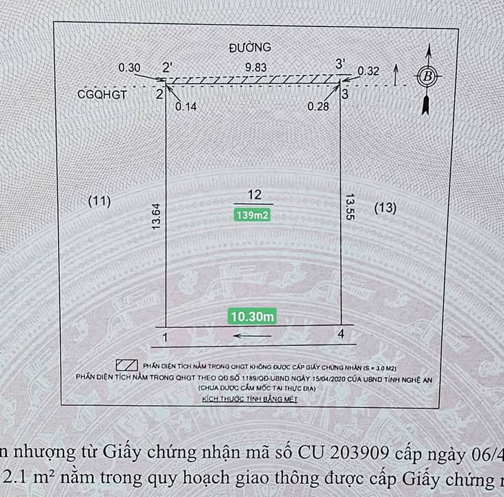 Lô đất mặt đường Trường Tiến, TP Vinh 139m² giá 8 tỷ - Cơ hội đầu tư tuyệt vời!