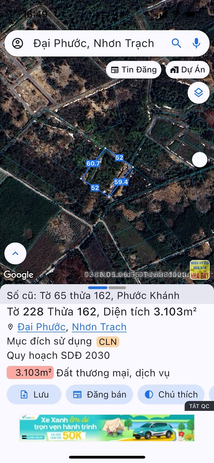 Đất nền công nghiệp Hiệp Phước, Nhơn Trạch 3103m² giá 3.1 tỷ - Đầu tư sinh lời ngay!