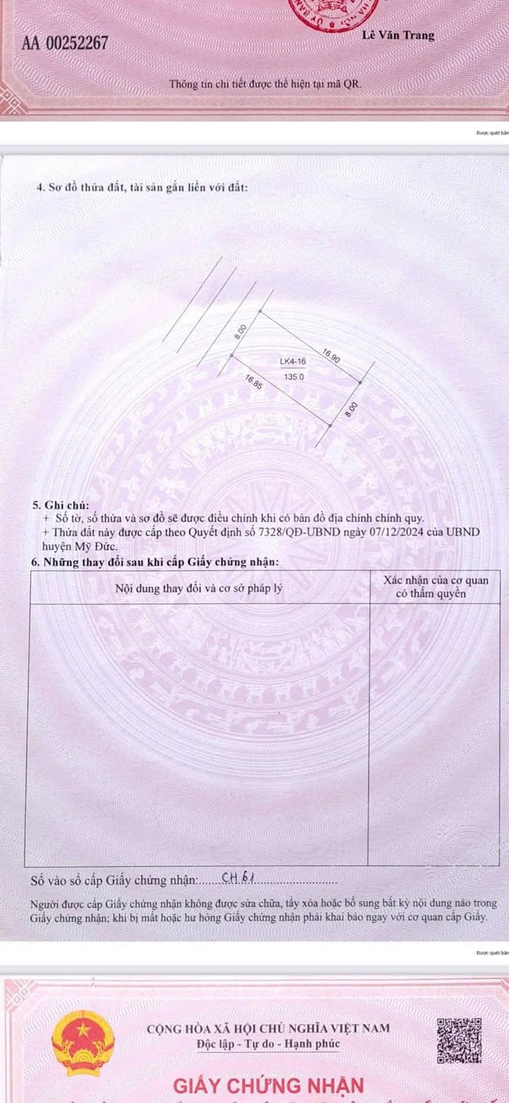 Đất nền Hồng Sơn, Mỹ Đức 135m² giá chỉ 3x triệu - Cơ hội đầu tư tuyệt vời!