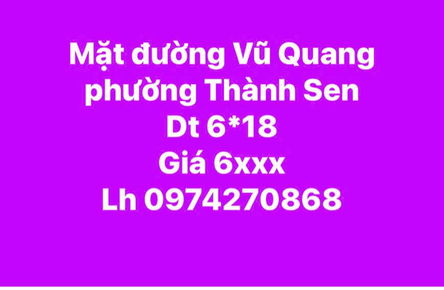 FrontHouse Đường Vũ Quang, Phường Trần Phú, Hà Tĩnh 108m² giá 6 tỷ - Đầu tư sinh lời ngay!