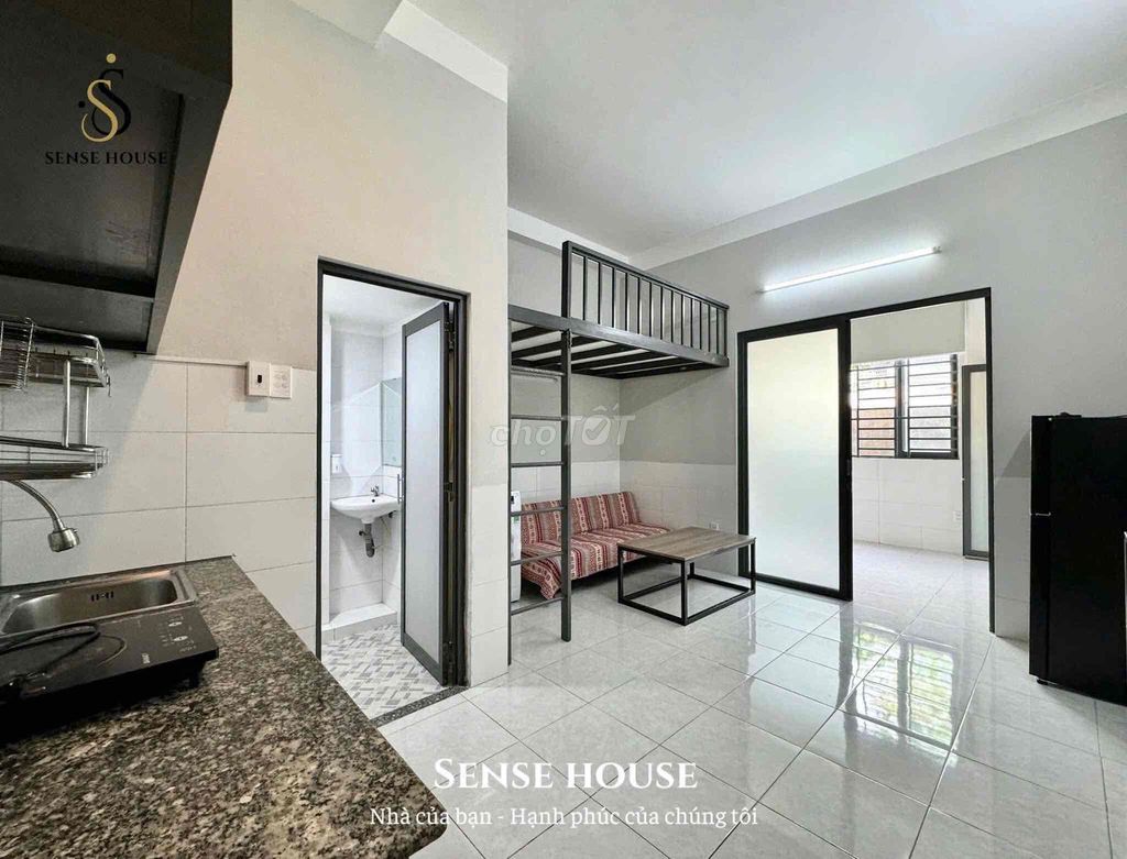 Căn hộ dịch vụ 1 gác + 1 phòng ngủ tại Tân Phú 30m² chỉ 5.8 triệu - Đầy đủ nội thất