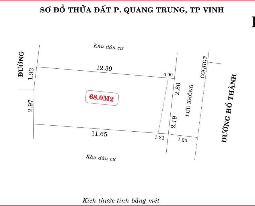 Đất mặt tiền đường Hào Thành, Vinh 68m² giá 3.2 tỷ - Kinh doanh thuận lợi!