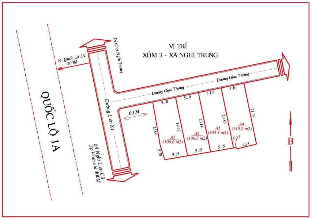 Lô đất Nghi Trung 106.6m² giá 1.3 tỷ - Đầu tư sinh lời ngay!