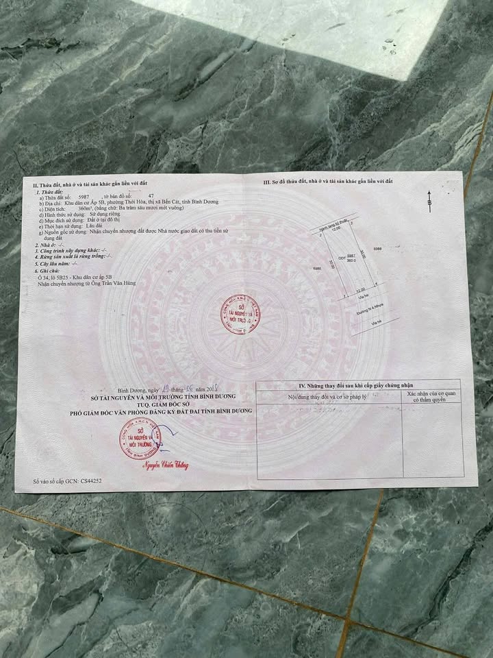 Đất nền Bến Cát 360m² giá 3.5 tỷ - Cơ hội đầu tư tuyệt vời!