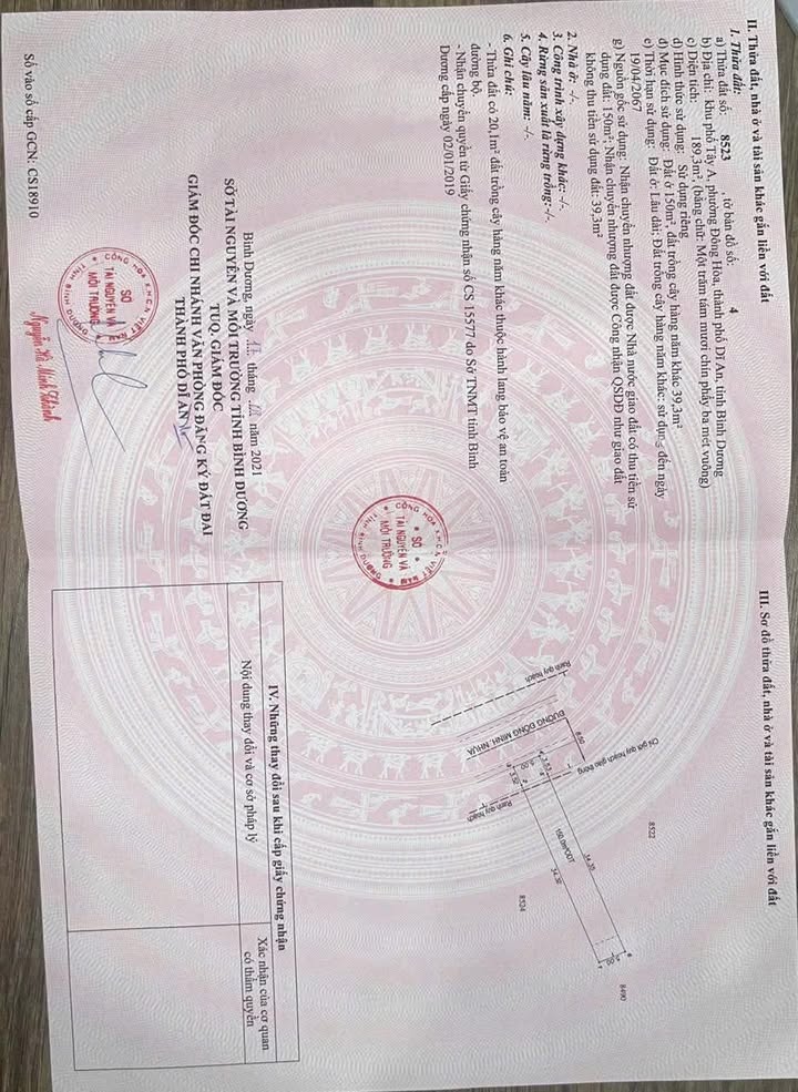 Mặt tiền đường Đông Minh, Dĩ An, 189m² giá 8.9 tỷ - Cơ hội đầu tư tuyệt vời!