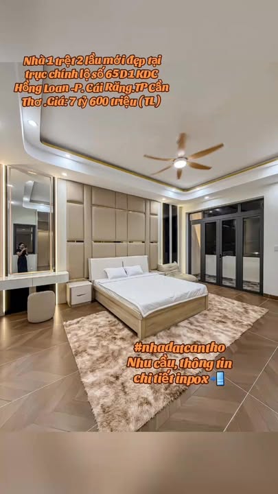 Nhà 1 trệt 2 lầu KDC Hồng Loan Cần Thơ 80m² giá 7.6 tỷ - Đẹp và tiện nghi!