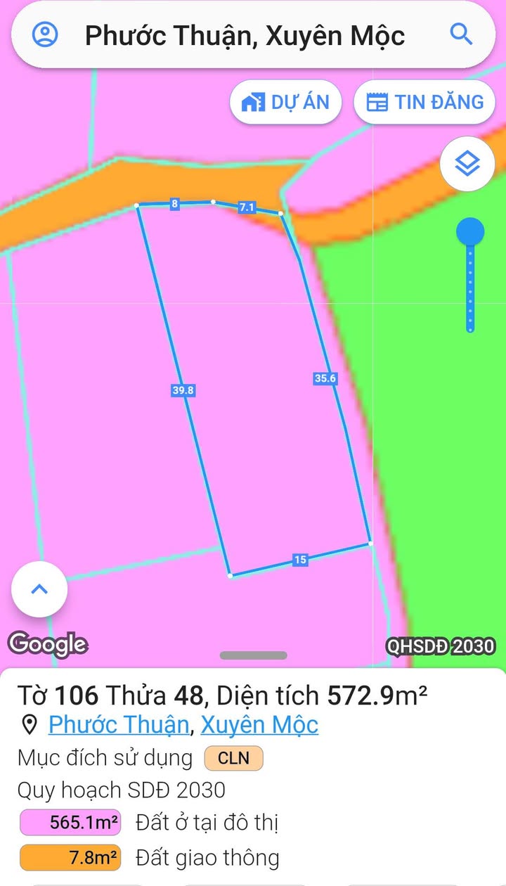 Đất nền Xã Phước Thuận, Huyện Xuyên Mộc 572m² - Đường nhựa, giá tốt!