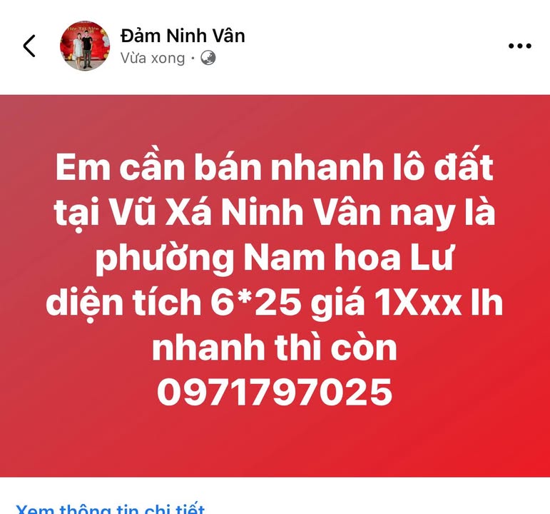 Đất nền Vũ Xá, Ninh Vân 150m² giá tốt - Cần bán gấp!