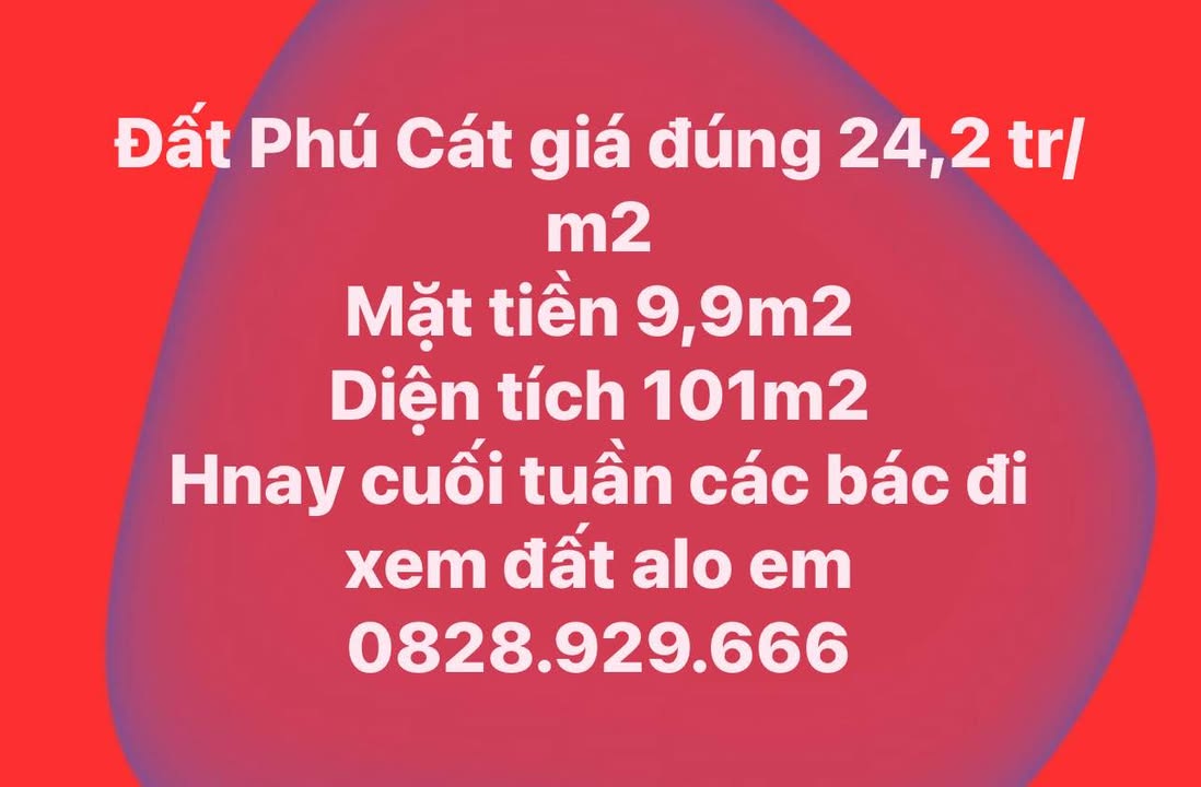 Đất nền Hòa Lạc, Xã Phú Cát 101m² giá chỉ 2.444 tỷ - Đầu tư sinh lời ngay!