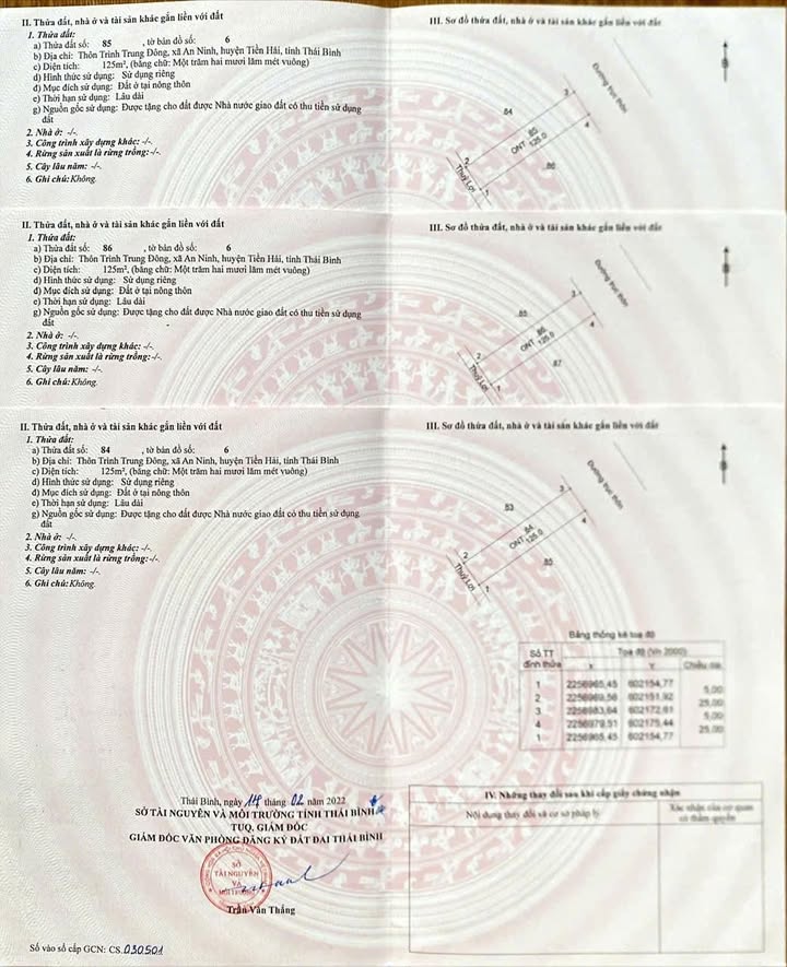 Đất liền kề An Ninh, Tiền Hải 125m² - Bán gấp, giá thỏa thuận!