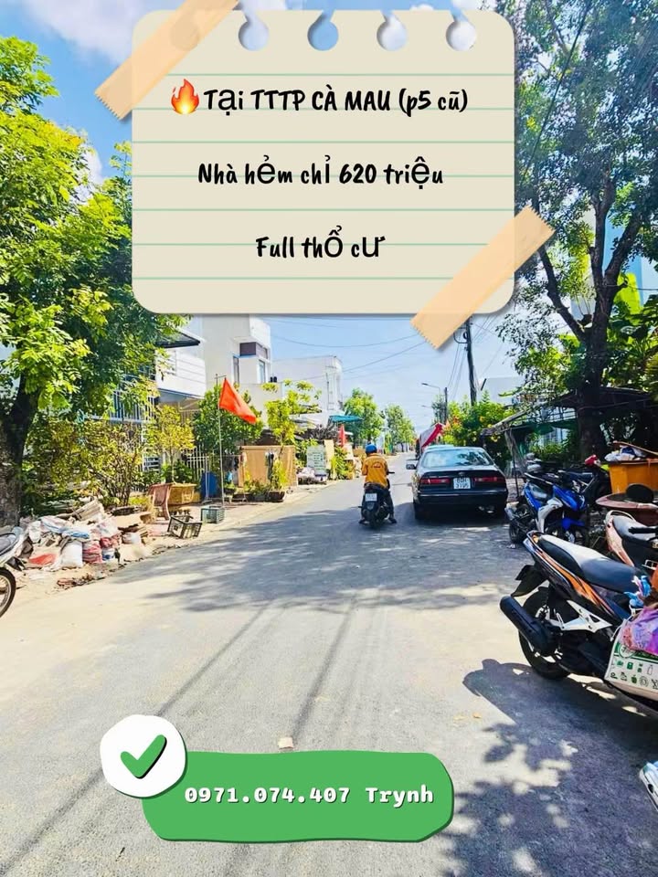 Nhà hẻm 1,2m Phan Ngọc Hiển, P5 Cà Mau 25m² giá 620 triệu - Thổ cư 100%!