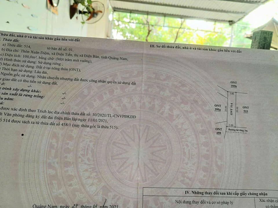 Đất nền 100m² thôn Xuân Diệm, Điện Tiến chỉ 680 triệu - Sổ hồng chính chủ!