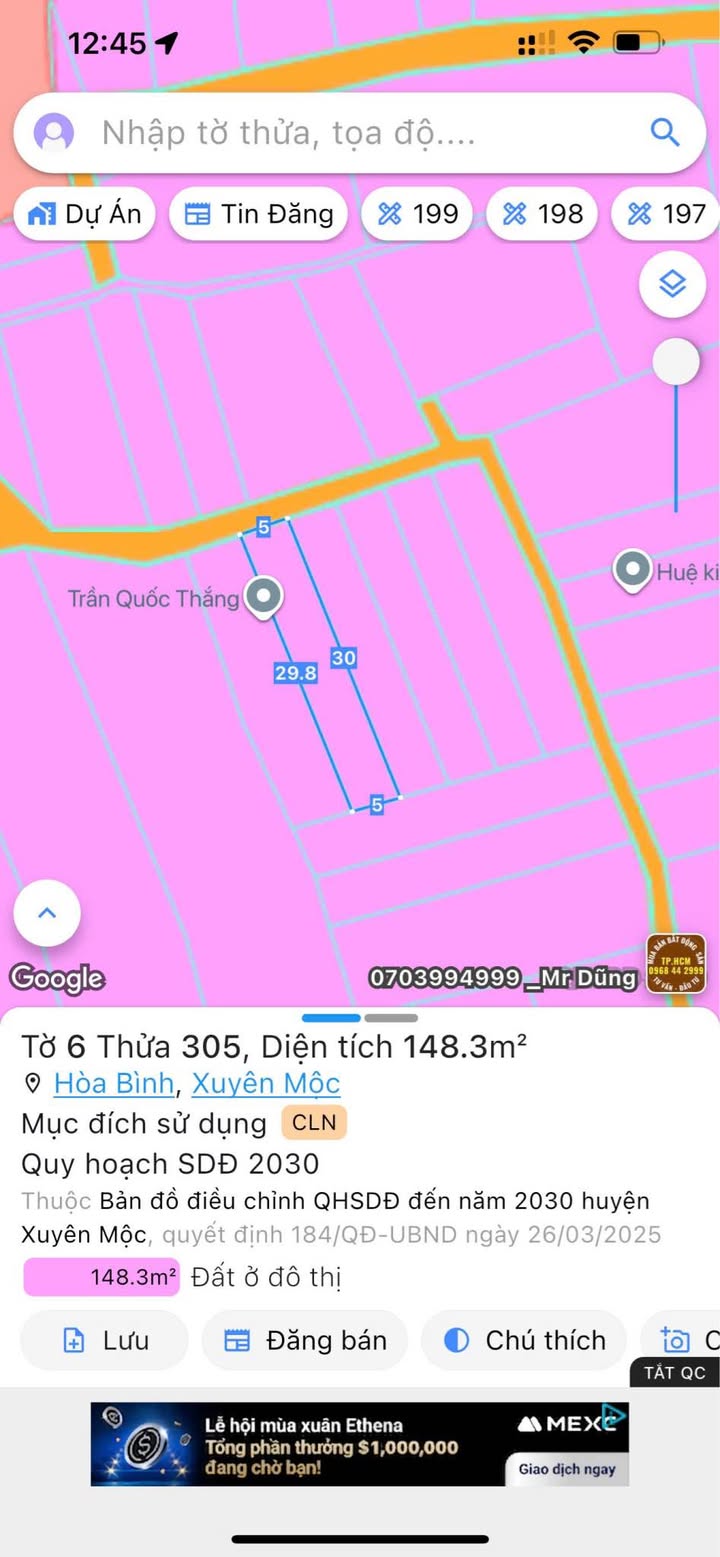 Đất nền 150m² xã Hòa Hội, Xuyên Mộc - Giá chỉ 570 triệu, vị trí thuận lợi!