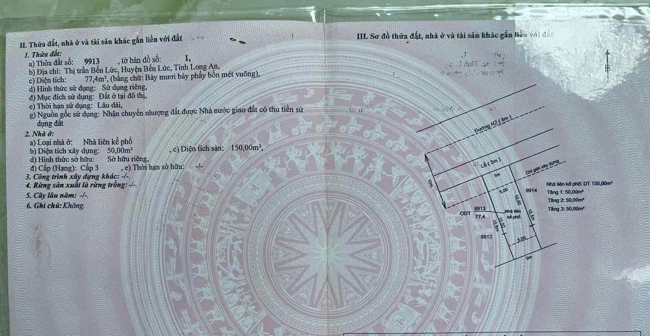 Villa Long Phú, Bến Lức, 77m² giá 3.35 tỷ - View công viên, an ninh 24/24!