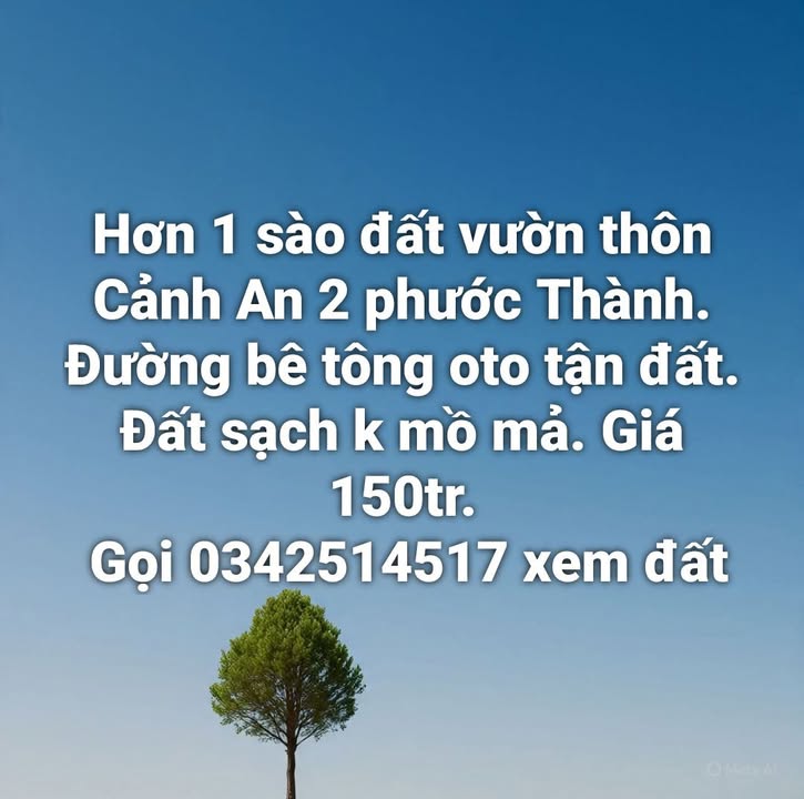 Đất vườn 360m² tại Thôn Cảnh An 2, Phước Thành - Giá chỉ 150 triệu!