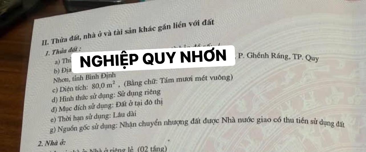 Nhà mặt tiền Phường Ghềnh Ráng - 80m² giá 4 tỷ - Chính chủ bán gấp!