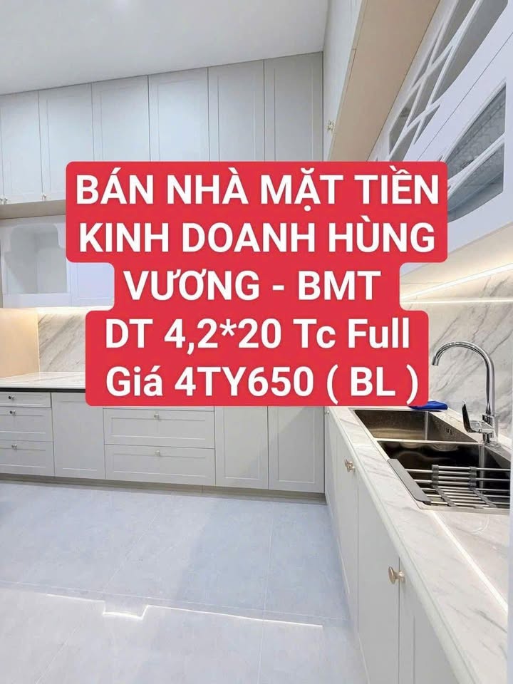 Nhà mặt tiền kinh doanh Hùng Vương, Buôn Ma Thuột 84m² - Đầu tư sinh lời ngay!
